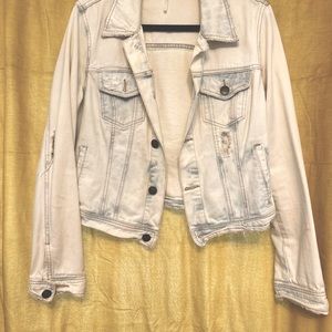Free People distressed, bleached, Jean jacket.